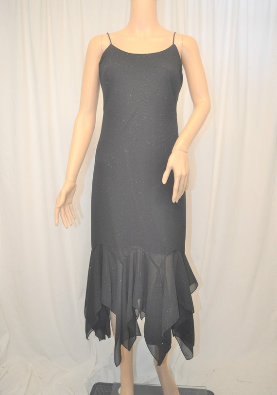 Vintage 1990s Onyx Nite black cocktail dress with… - image 1