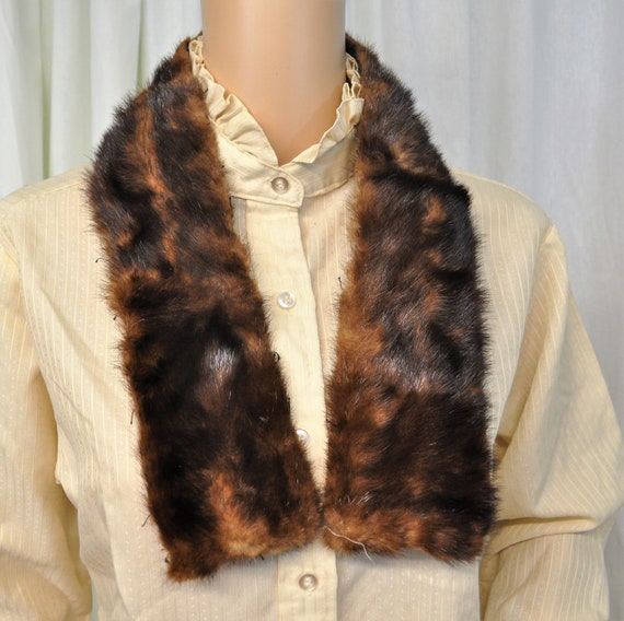 Vintage 1940s dark brown mink collar - image 2