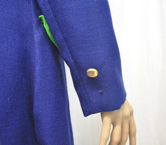 Vintage 1960s Rona navy blue with green and white… - image 10