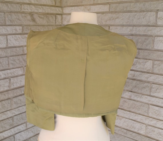 Vintage 1960s olive green cropped double breasted… - image 7
