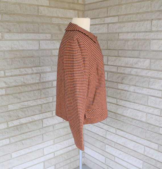 Vintage 1960s Pendleton wool tweed orange and nav… - image 4