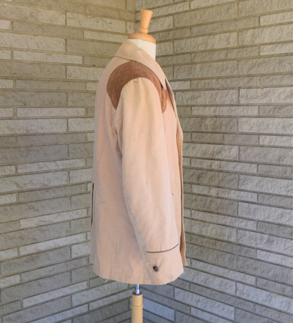 Vintage 1960s tan corduroy outerwear jacket with … - image 5