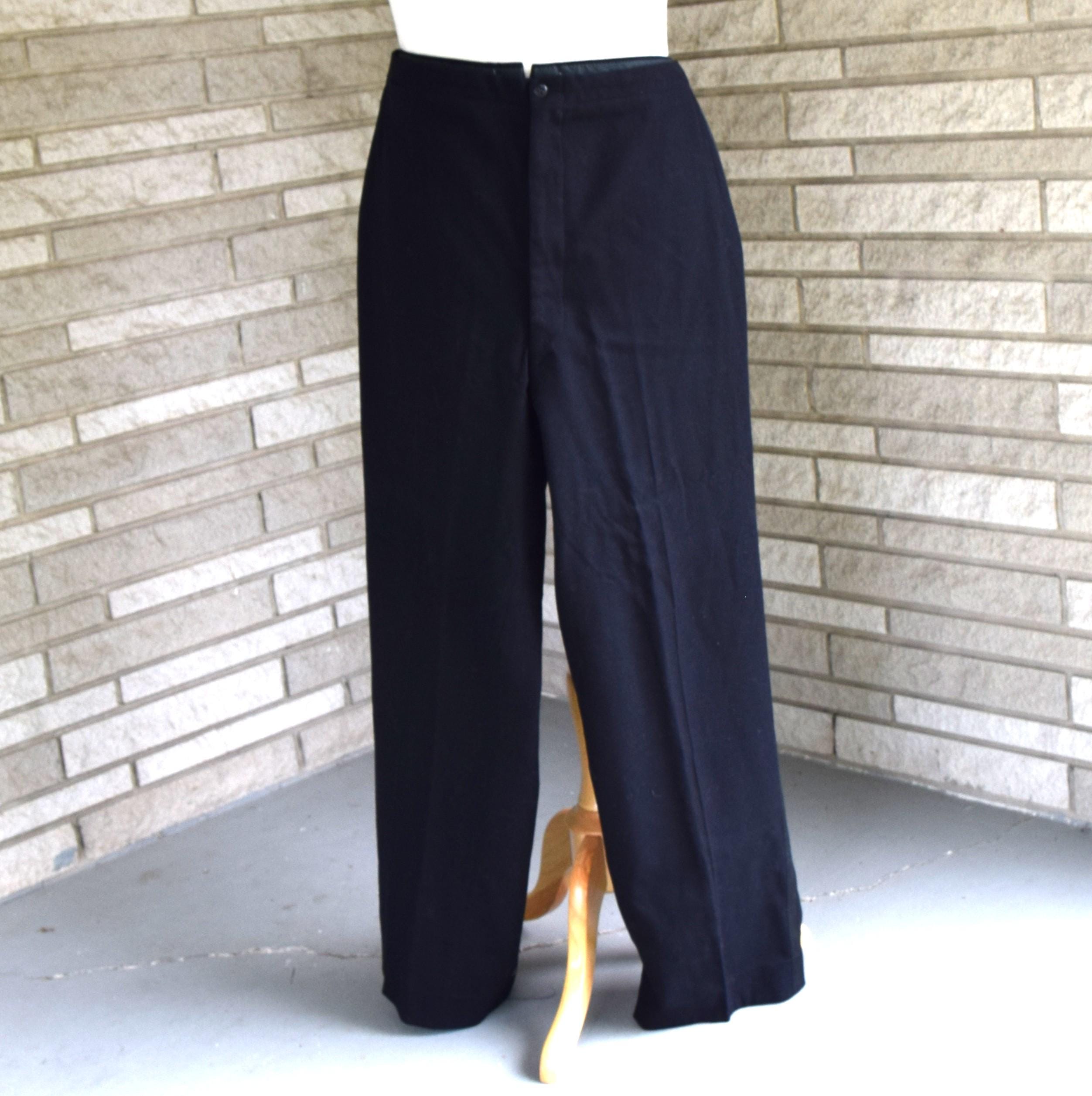 【60s〜】 vintage wide slacks usa black Dovford Classic 60s 70s Disco Bell Bottom Pants for Men Slim