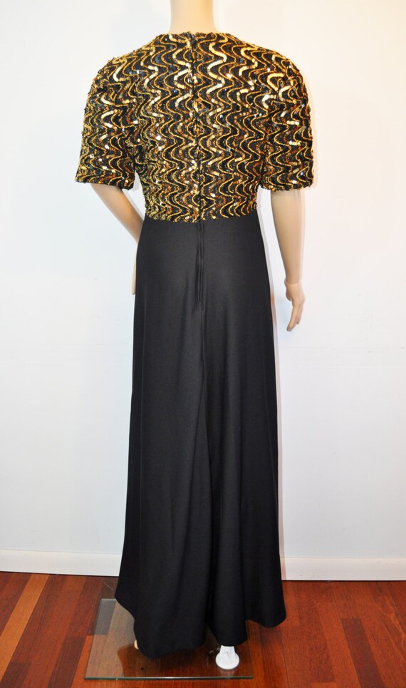 80’s Fabulous Black and Gold Sequin Top by Vintage Designer
