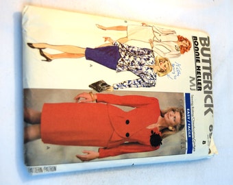 Vintage1980s 2 piece dress suit jacket and skirt pattern Butterick 6959 sewing pattern