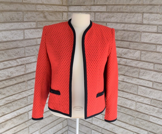 Vintage 1960s Lilli Ann Petites knit red with blac