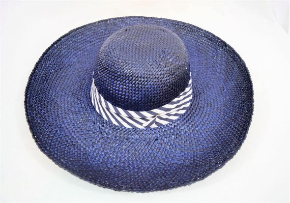 Vintage 1980s Derby cellophane straw wide brimmed… - image 5