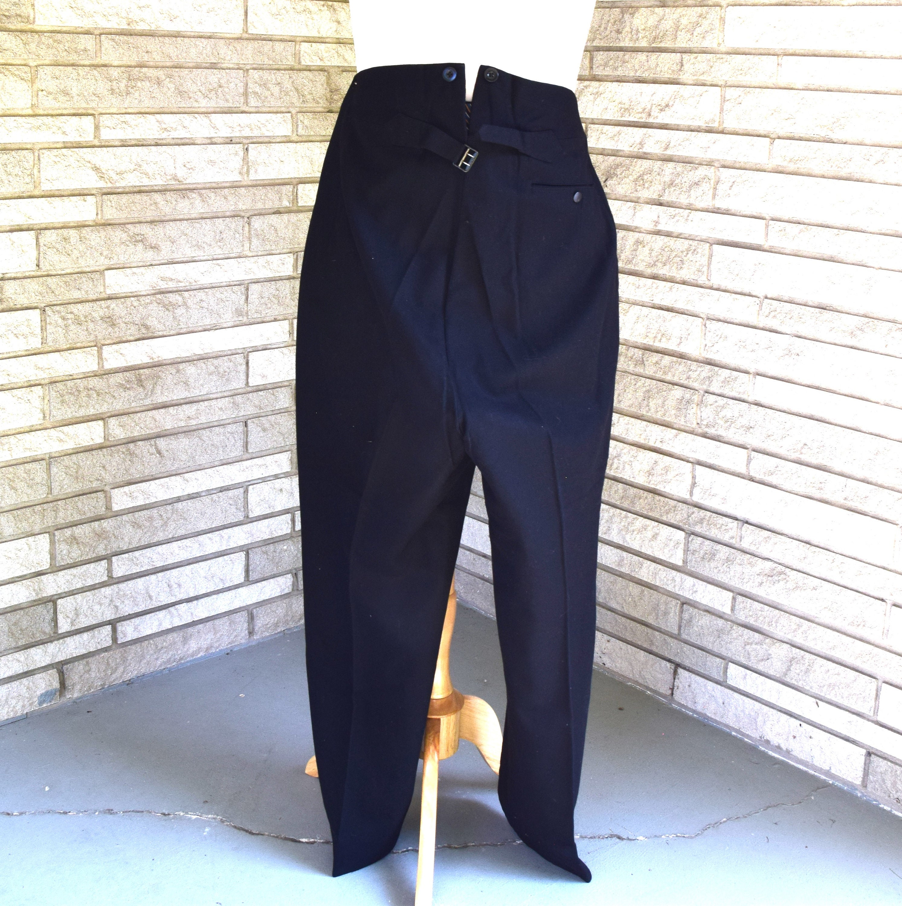 スーツ 90s 00s 2tuck summer wool slacks BLK il_fullxfull