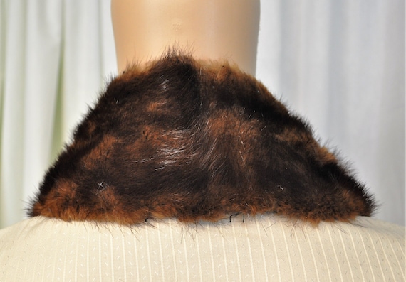 Vintage 1940s dark brown mink collar - image 3