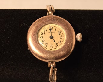 Vintage 1920s Elgin lady's wrist watch with bracelet band