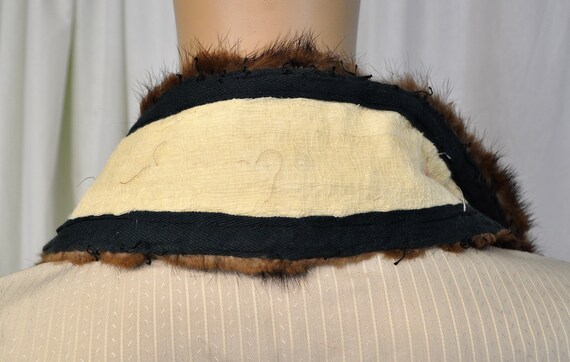 Vintage 1940s dark brown mink collar - image 4