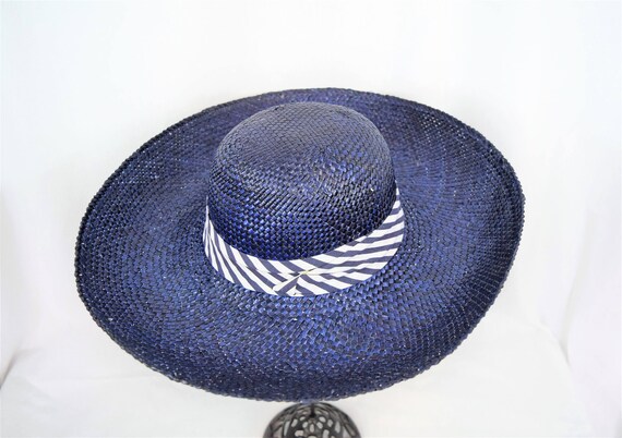 Vintage 1980s Derby cellophane straw wide brimmed… - image 4