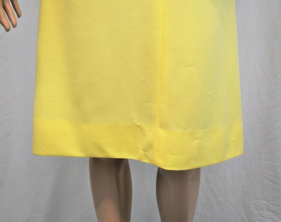 Vintage 1970s bright yellow button front dress wi… - image 7