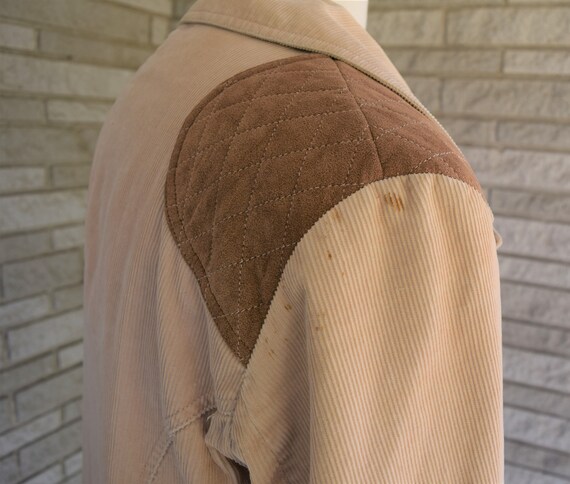 Vintage 1960s tan corduroy outerwear jacket with … - image 9
