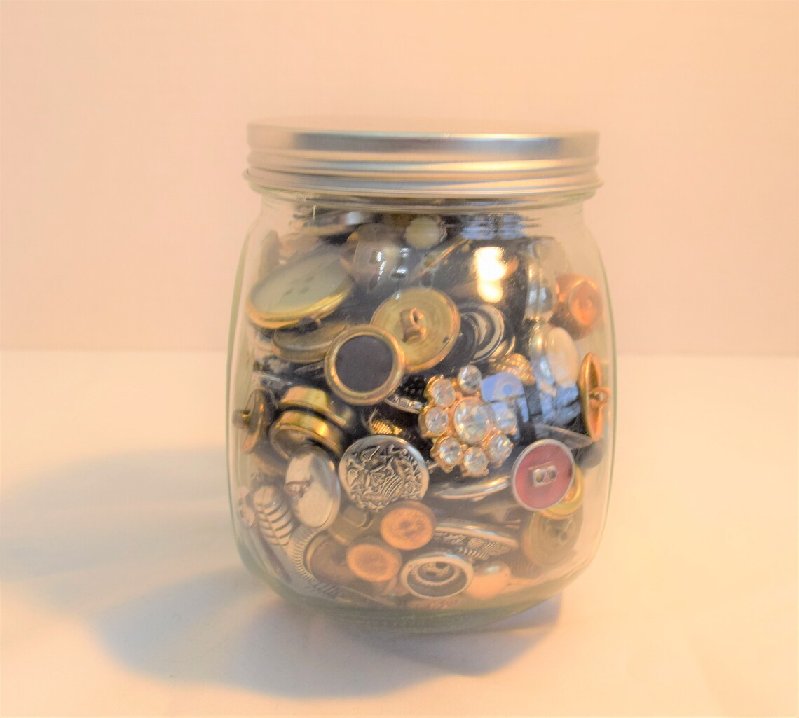 Decorative Jar of Vintage Buttons From Early 1900s to 1980s Etsy