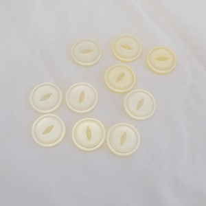 Vintage off white plastic buttons, 2 hole, set of 10, 1 1/8&quot; diameter