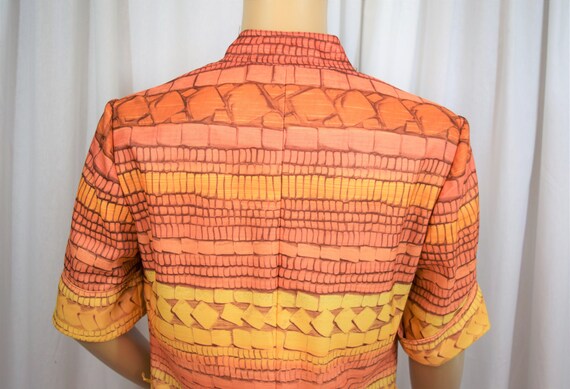 Vintage 1980s Leslie Fay orange and yellow brick … - image 6