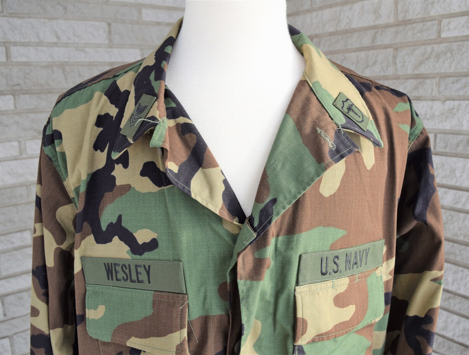 Vintage Woodland Camo Camoflage Fatigue Jacket US Navy USN Etsy