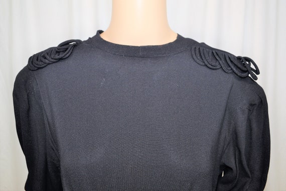 Vintage 1930s 1940s black rayon faille cocktail p… - image 6