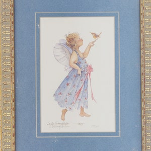 Cherub with Wren 9 x 7 lithograph