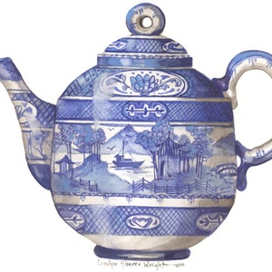 Operetta Teapot 11 x 9 original watercolor