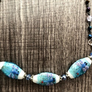 Dragonfly Blues 21&quot; necklace