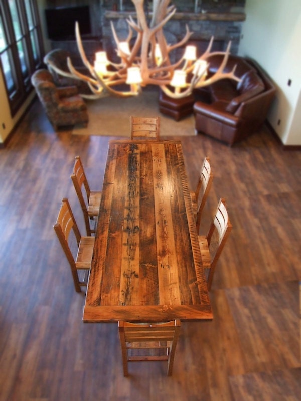 Reclaimed Wood Timber Baron Dining Table Etsy