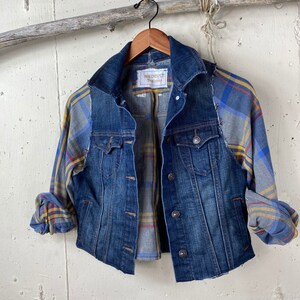 Womens up Cycled Jean Jacket Rustic Distressed Tattered - Etsy