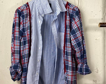 Up Cycled Women’s Shirt/Tunic, Soft Flannel, Rustic, Comfortable, Repurposed Sustainable Clothing