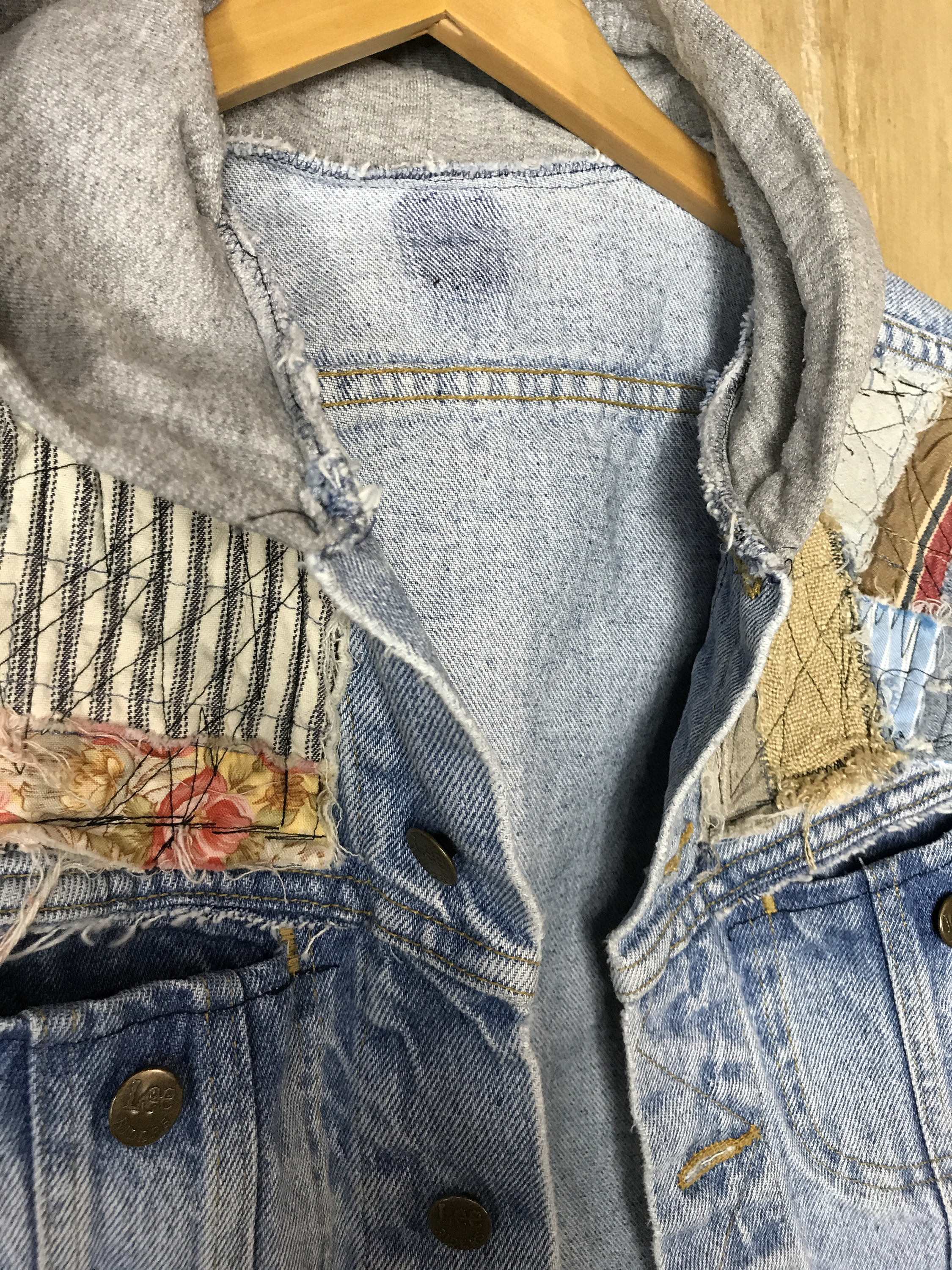 Up Cycled Women's Denim Jacket Re cycled Sweatshirt | Etsy