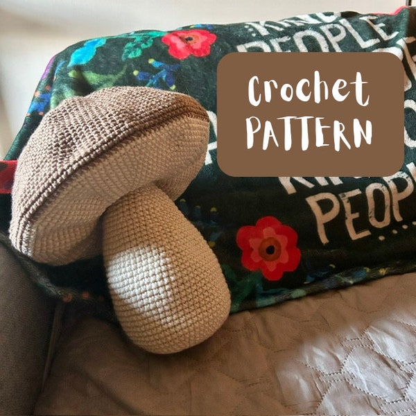 Mushroom Cushion Crochet PATTERN | Mushroom Pillow Pattern | Cottagecore home decor