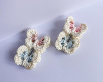 Handmade Crochet Hair Clips: Butterfly, Hair Accessories for Babies Toddlers Kids Girls and Women, Coquette Cute Korean Style