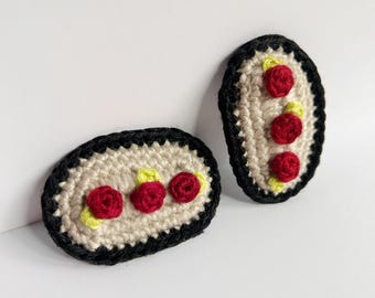 Handmade Crochet Hair Clips: Rosette, Accessories for Babies Toddlers Kids Girls and Women, Coquette Cute Korean Style