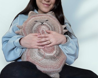Cat Loaf Pillow Crochet PATTERN: Huggable Plushie Cushion (Digital Download)