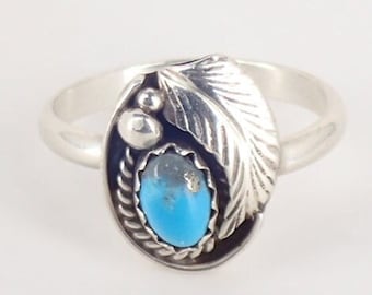 Vintage Türkis Ring Navajo Signiert - Größe 4