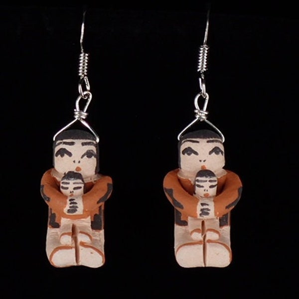 New! Storyteller Earrings Dangle Drop Clay Figurine Earrings by Angel Bailon Native American Kewa Santo Domingo Pueblo