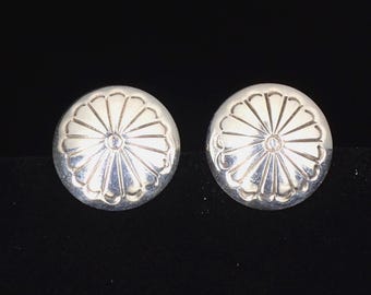 Sterling Silver Stamped Post Stud Earrings: Marie Yazzie