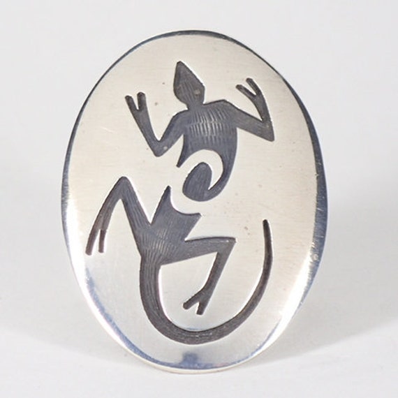 Vintage Old Hopi Ring Steven Kuvaja Pooyouma Gorgeous Hopi Overlay 