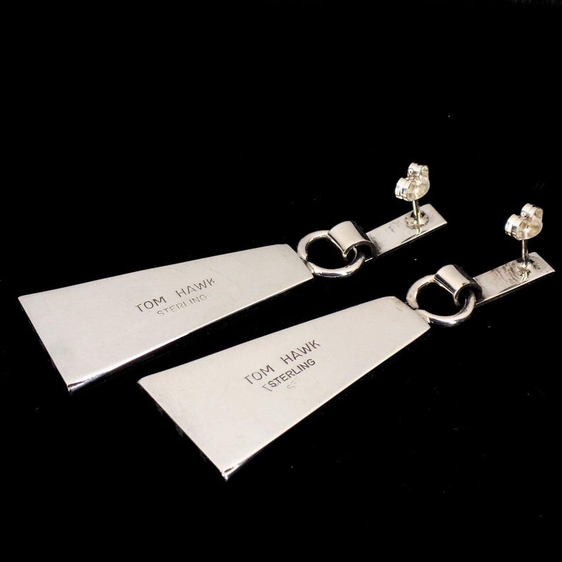 As Seen on Yellowstone! Earrings Beth Dutton Sterling Silver: Tom Hawk Navajo image 4