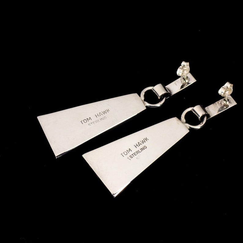 As Seen on Yellowstone! Earrings Beth Dutton Sterling Silver: Tom Hawk Navajo image 3