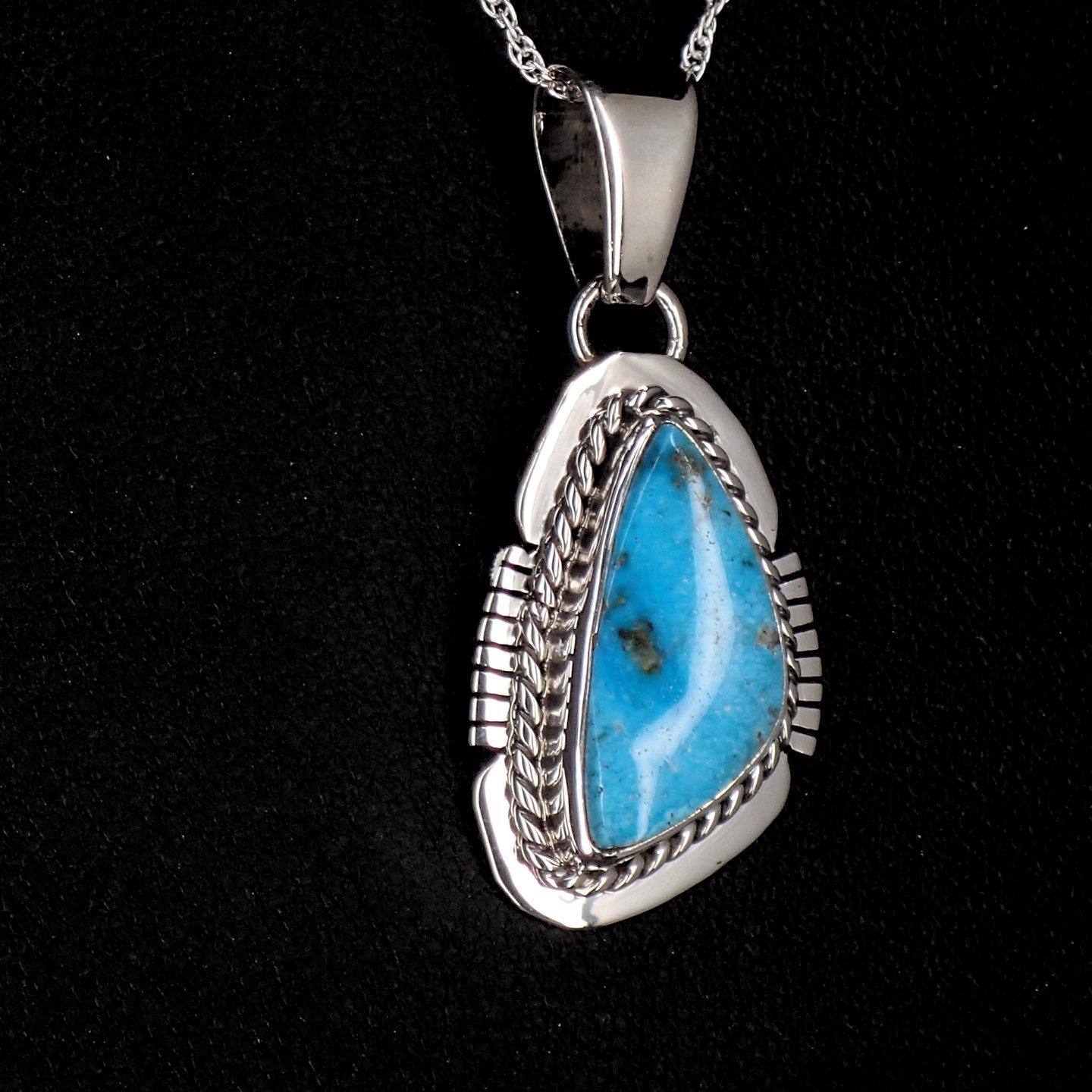 ナバホ族ペンダントネックレス #3 キングマンターコイズ スターリング