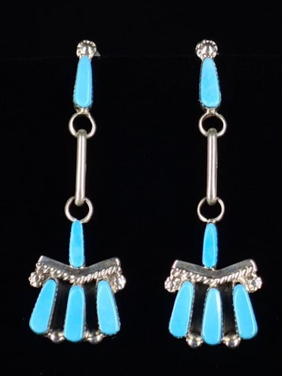 Carlene Hattie Zuni Native American Coral Sterling Silver Earrings Carlene Hattie Zuni Native American Coral Sterling Silver Earrings