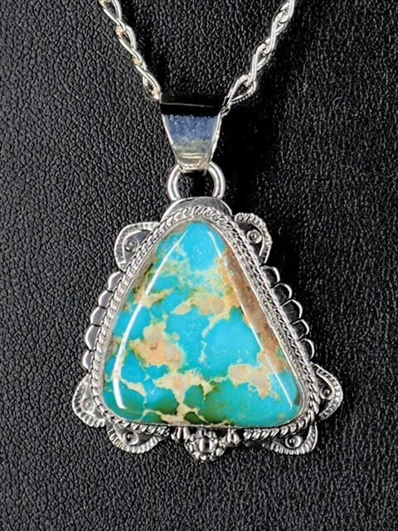 Huge Vintage Native American Navajo Triangular Royston Turquoise Sterling Silver Bracelet Old Huge Vintage Native American Navajo Triangular Royston Turquoise Sterling Silver Bracelet Old