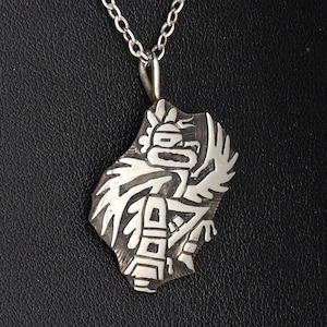 Vintage Old Hopi Pendant Necklace Eagle Dancer Sterling Silver Overlay 18&quot; Chain Fernando Puhuhefvaya Artist Signed