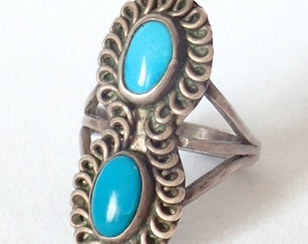 Vintage Navajo-ring turkos - storlek 4 1/2