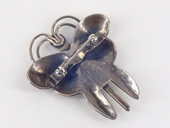 Vintage Old Navajo Sterling Silver Butterfly Pin … - image 4