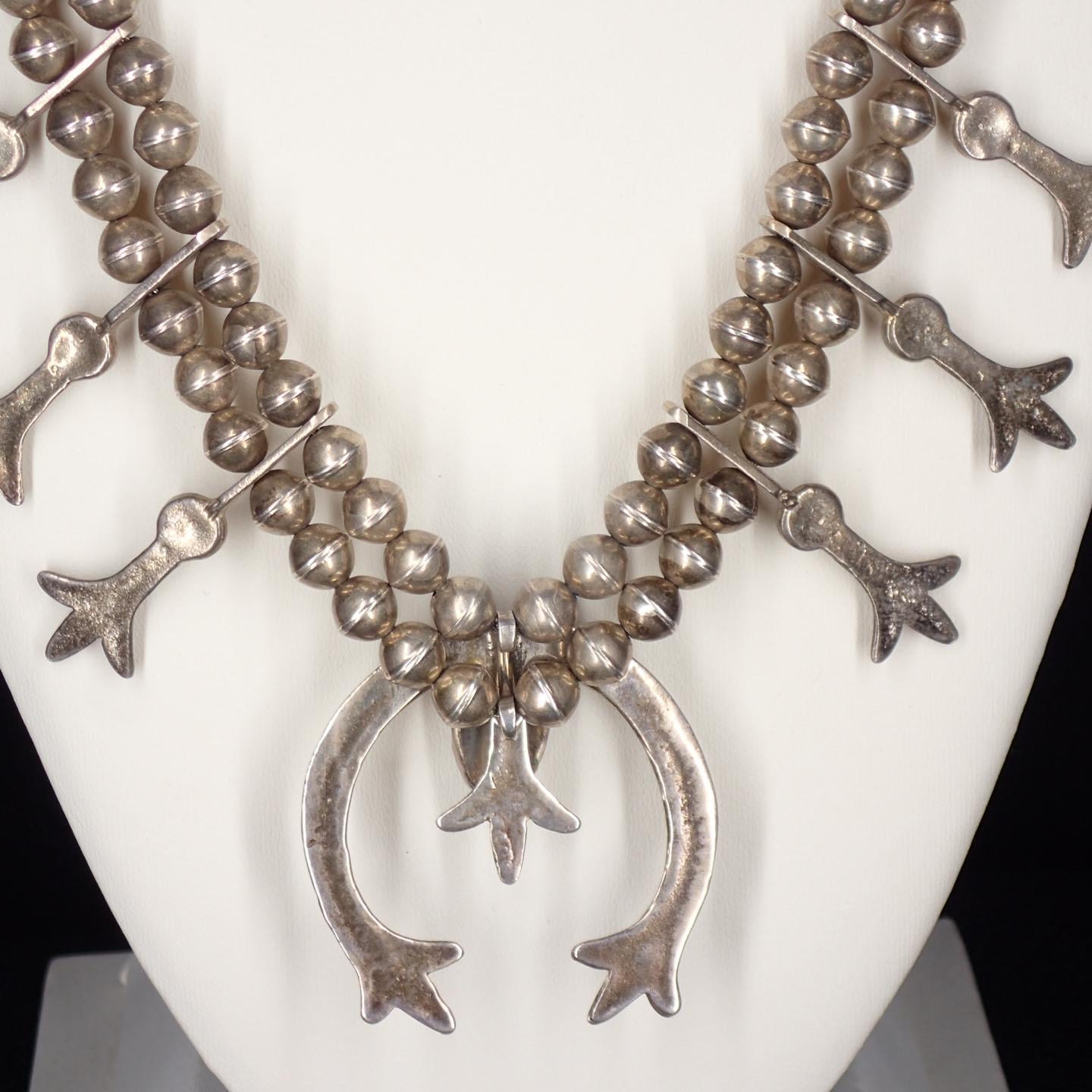 Vintage Squash Blossom Necklace Turquoise Naja: Circa 1940-50s - Etsy