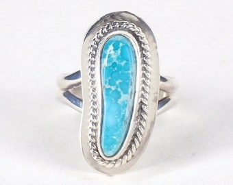 Rare Vintage Native American Navajo Linda Johnson Sterling Silver White Turquoise Ring Rare Vintage Native American Navajo Linda Johnson Sterling Silver White Turquoise Ring