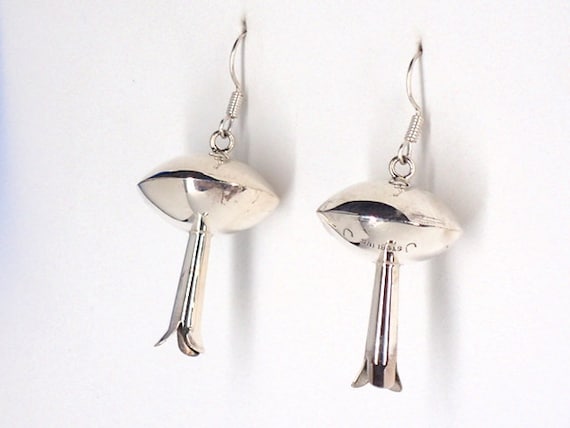 Navajo Jewelry Sterling Silver Squash Blossom Dangle French Wire Earrings Juan Begay Jr.