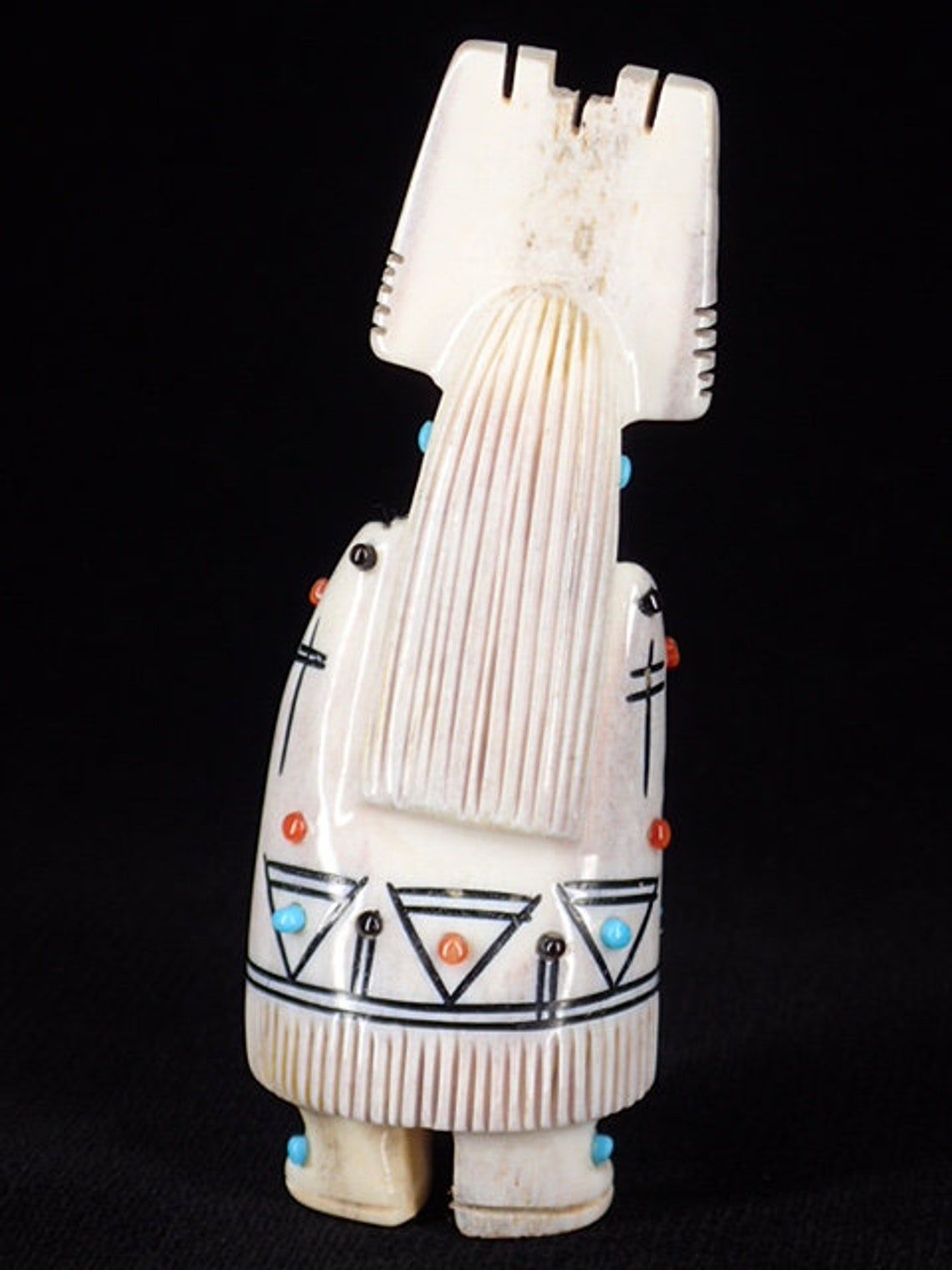 Zuni Fetish Maiden Carving Small Tablita Maiden with Turquoise Etsy